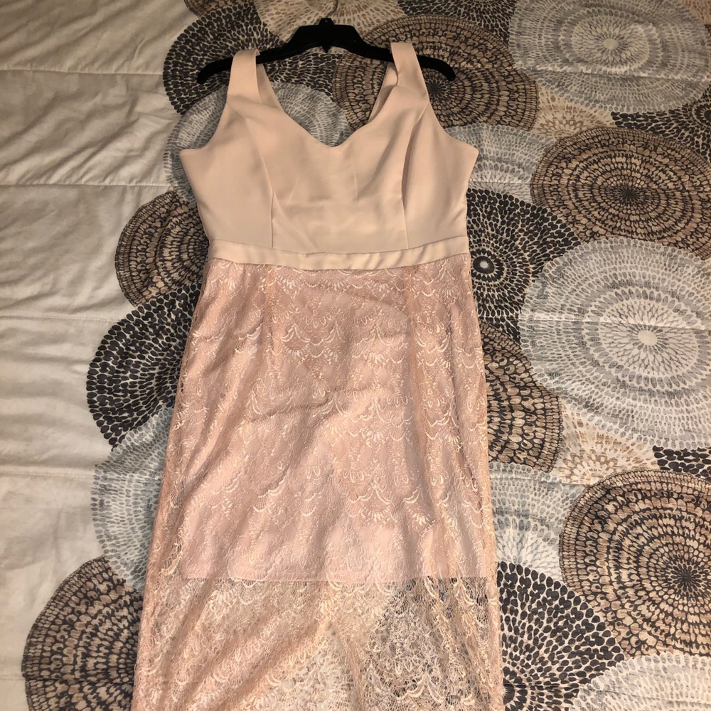 Kardashian Blush pink lace dress
